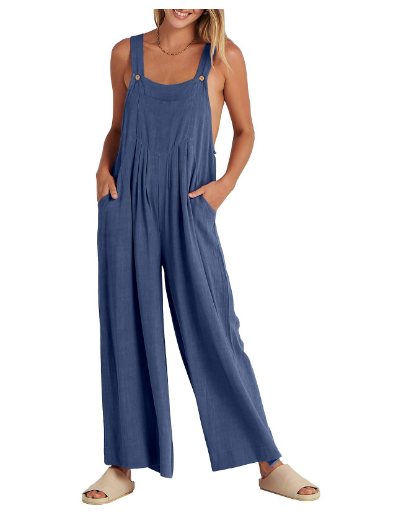 Sofi - Schlichter, ärmelloser Jumpsuit mit einfarbigem Muster