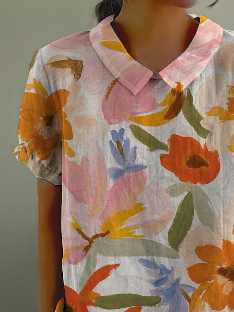 Neomi - Art floral vintage casual shirt für Frauen