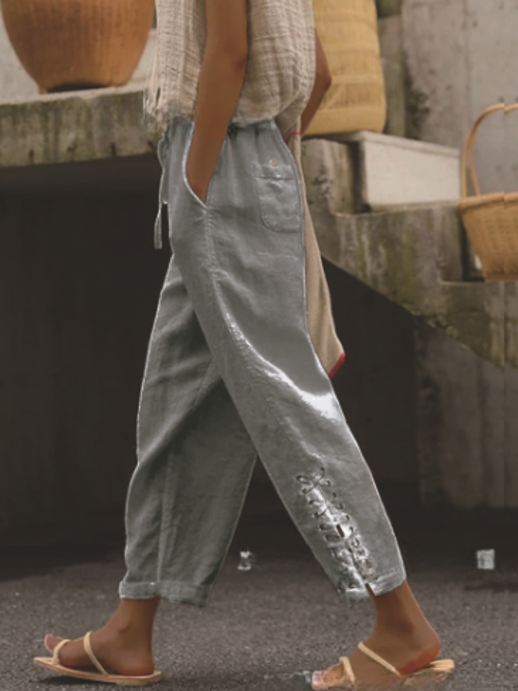 Lässige Baumwoll-Leinenhose für entspannten Boho-Stil