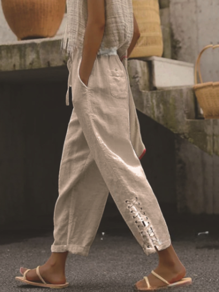 Lässige Baumwoll-Leinenhose für entspannten Boho-Stil