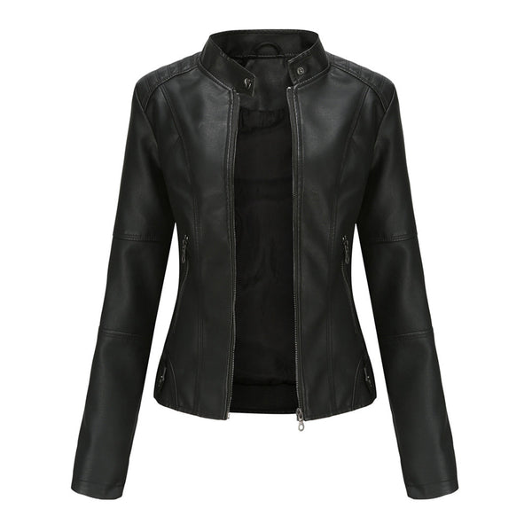 Elegante Elegant und schwarz Lederjacke