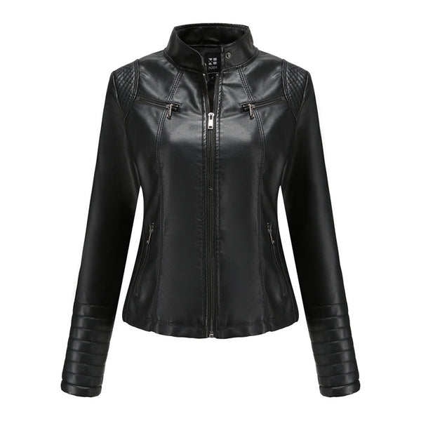 Elegante bequeme damen Lederjacke