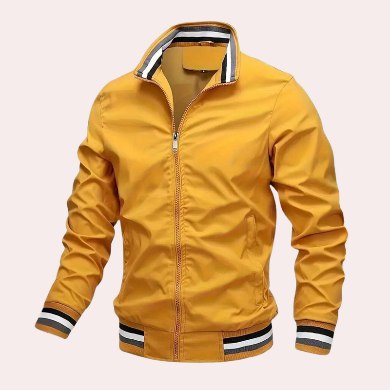 Bequeme und elegante orangefarbene Herrenjacke