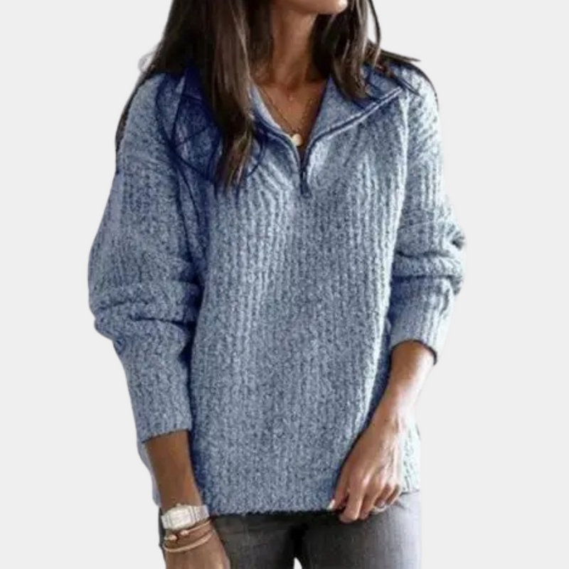 Adrianna - Chic Comfort Pullover mit halbem Reißverschluss für Frauen