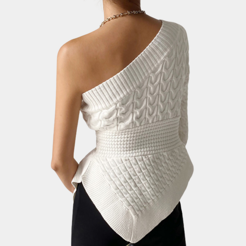 One-Shoulder-Strickpullover für Frauen