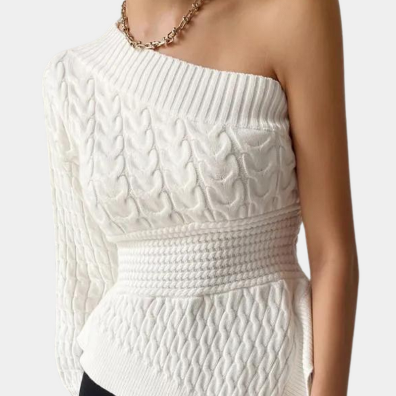 One-Shoulder-Strickpullover für Frauen