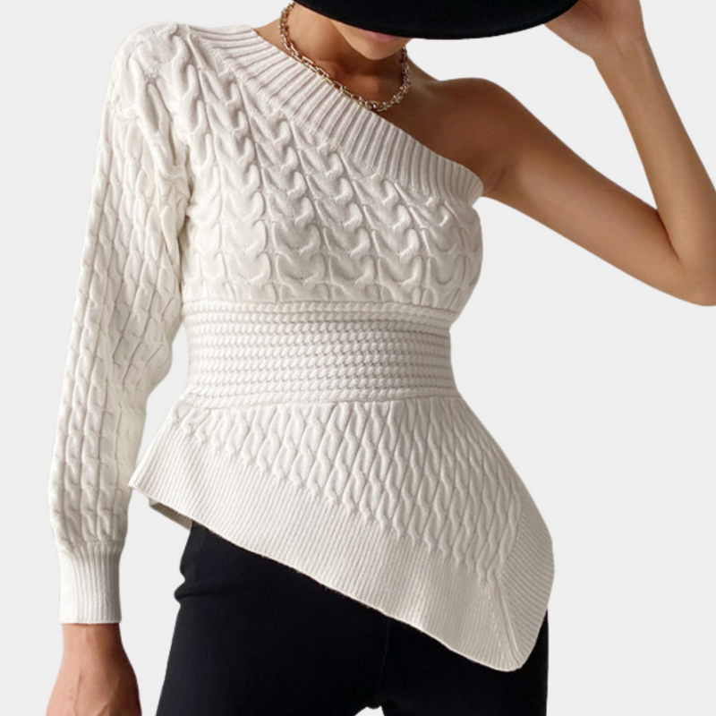 One-Shoulder-Strickpullover für Frauen