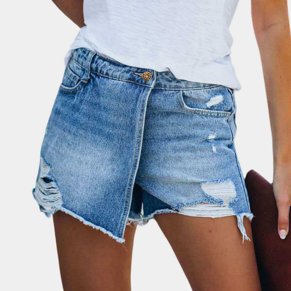 Hildegard - Modische asymmetrische Denim-Shorts für Damen