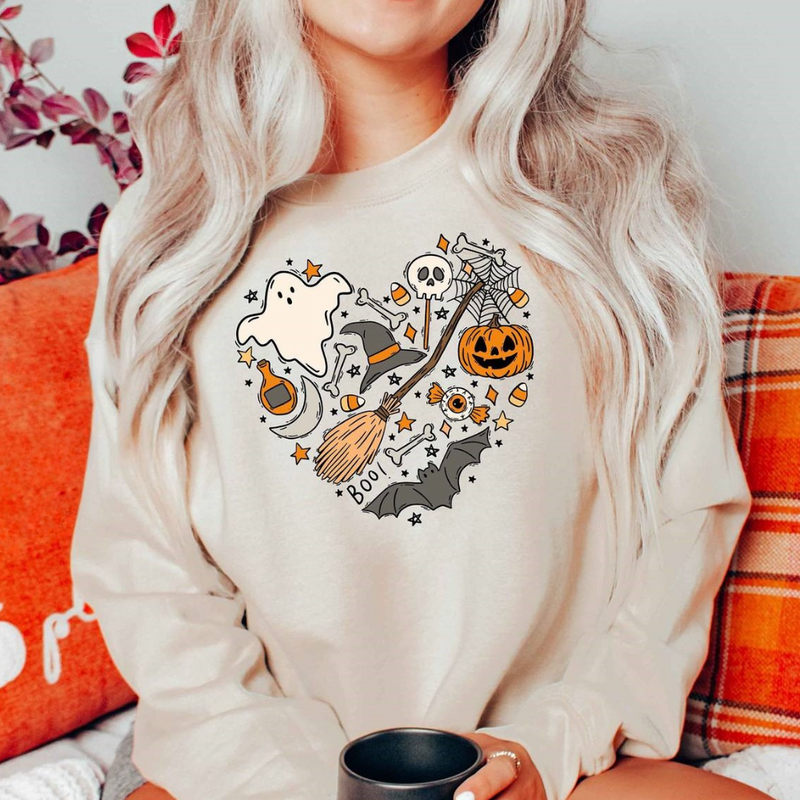 Emese - Halloween-Sweatshirt im lockeren Schnitt für Frauen