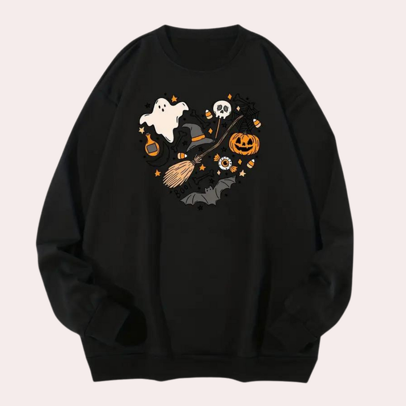 Emese - Halloween-Sweatshirt im lockeren Schnitt für Frauen